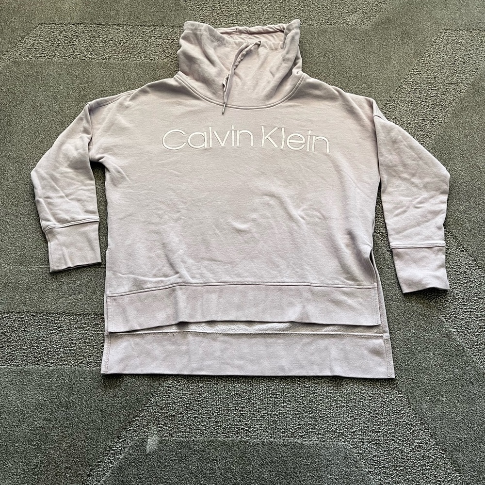 Calvin Klein Light Rose Funnelneck Sweatshirt - Picture 2 of 7